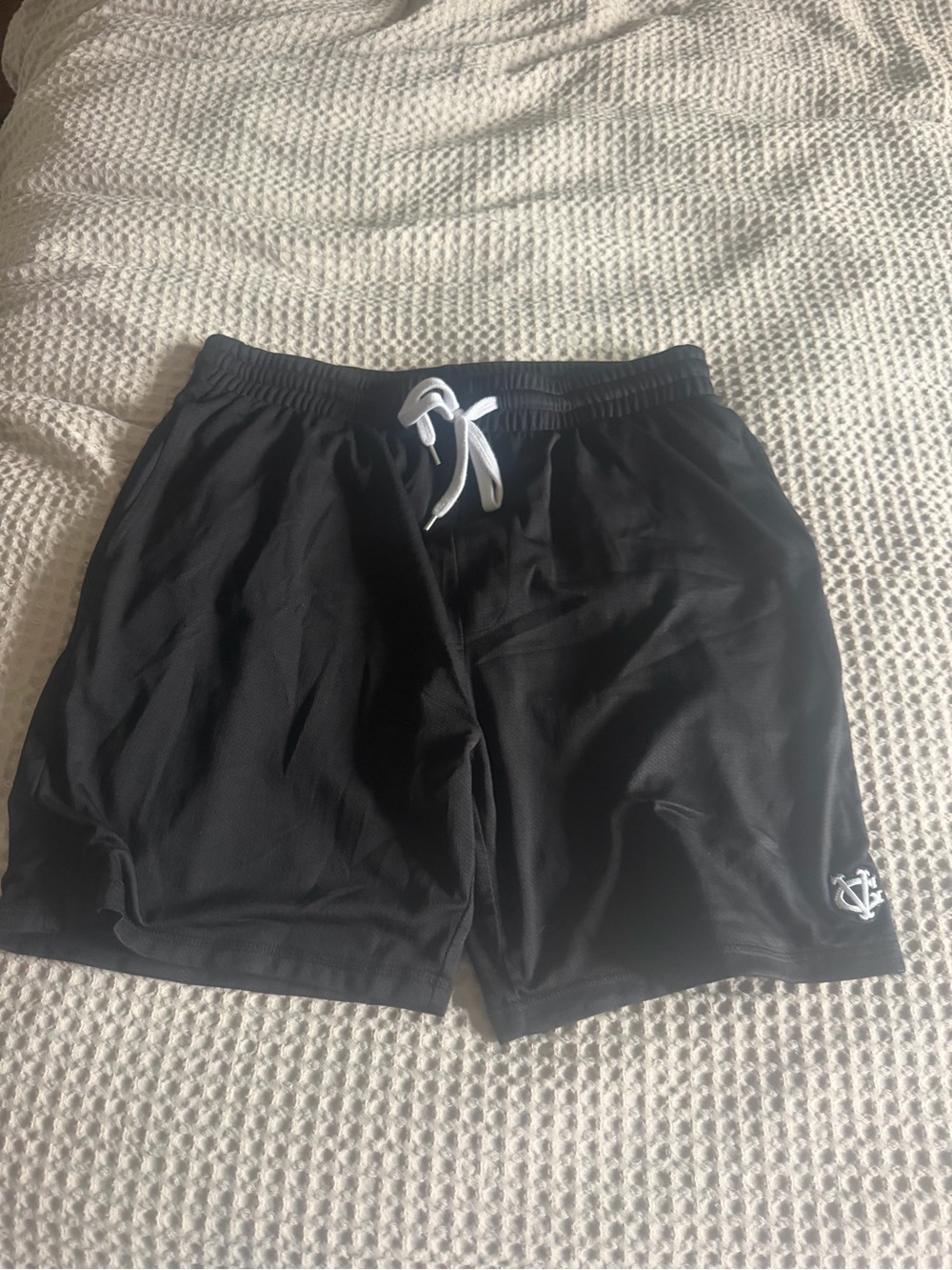 Violent Gentlemen Men's Black Athletic Swim/Workout Shorts with Drawstring